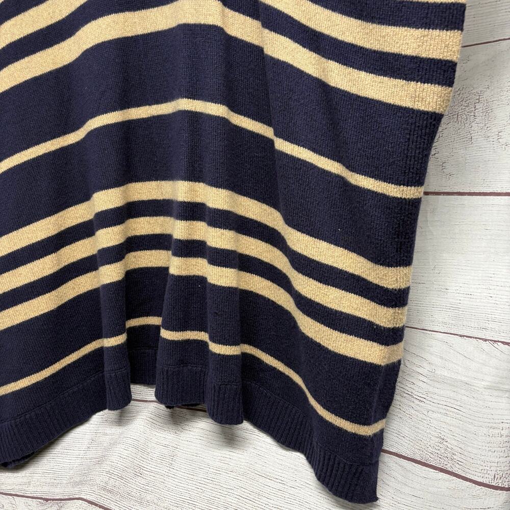 Gap blue Tan Stripe Wool Blend Poncho size XL - Picture 11 of 12